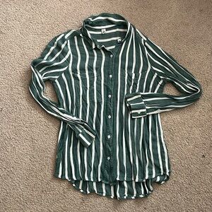 “BP button down striped blouse size small”